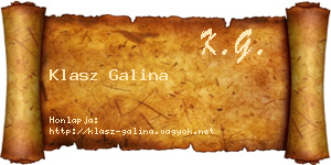 Klasz Galina névjegykártya